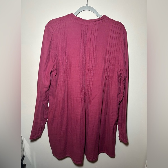 Free People X CP Shades Wine Yoko Tunic Top Women's Long Sleeve Size M - Picture 13 of 15